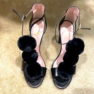 Kate spade India high heel sandals in black nappa leather